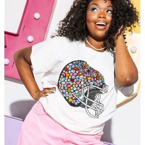 Queen of Sparkles jeweled helmet tee size L worn once